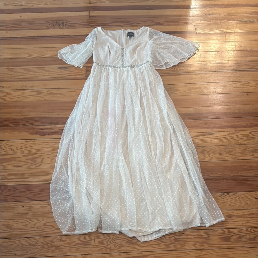Anthropologie Adrianna Papell formal dress, cream, size 2